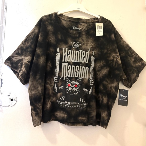 ✨Her Universe Disney The Haunted Mansion Gargoyle Girls Crop Sz Small T-Shirt✨ - Picture 2 of 12